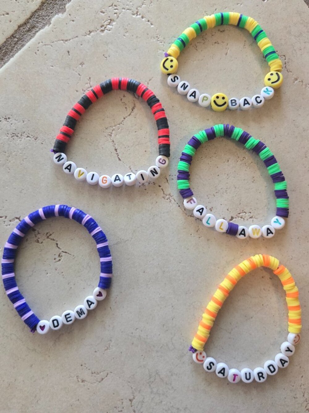 Set of 5 Twenty One Pilots Concert Bracelets - Handmade